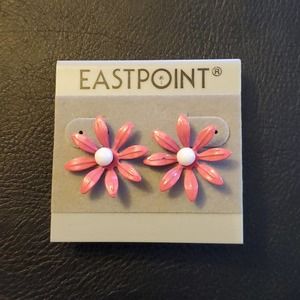Boutique Pink Flower Floral Pendant Fashiob Earrings